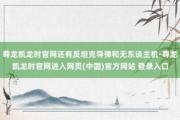 尊龙凯龙时官网还有反坦克导弹和无东谈主机-尊龙凯龙时官网进入网页(中国)官方网站 登录入口